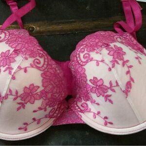 Vintage Y2K Dereon Pink Lace Women's Bra 36D